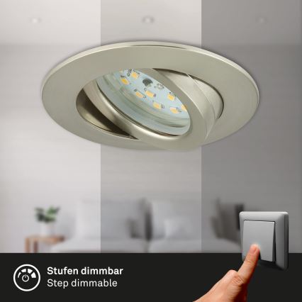 Briloner 7296-012 - Светодиодный встроенный светильник для ванной комнаты с регулированием яркости ATTACH LED/6,5W/230V IP23 матовый хром