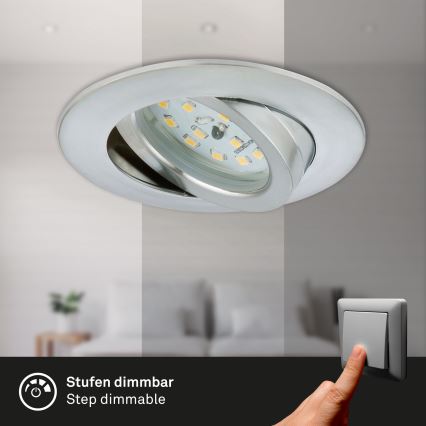 Briloner 7296-019 - Светодиодный встроенный светильник для ванной с регулированием яркости LED/6,5W/230V IP23