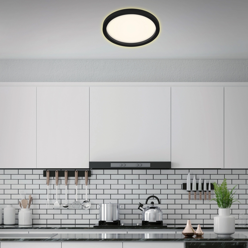 Briloner 7361-015 - Светодиодный потолочный светильник CADRE LED/18W/230V ⌀ 29,7 см черный