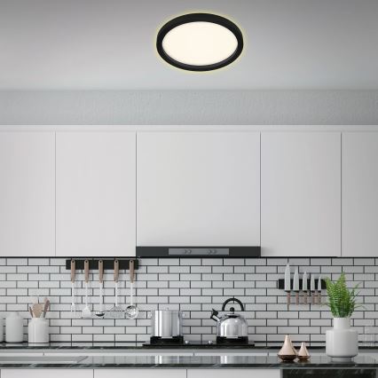 Briloner 7361-015 - Світлодіодний стельовий світильник CADRE LED/18W/230V діаметр 29,7 cm чорний