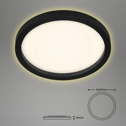 Briloner 7361-015 - Світлодіодний стельовий світильник CADRE LED/18W/230V діаметр 29,7 cm чорний