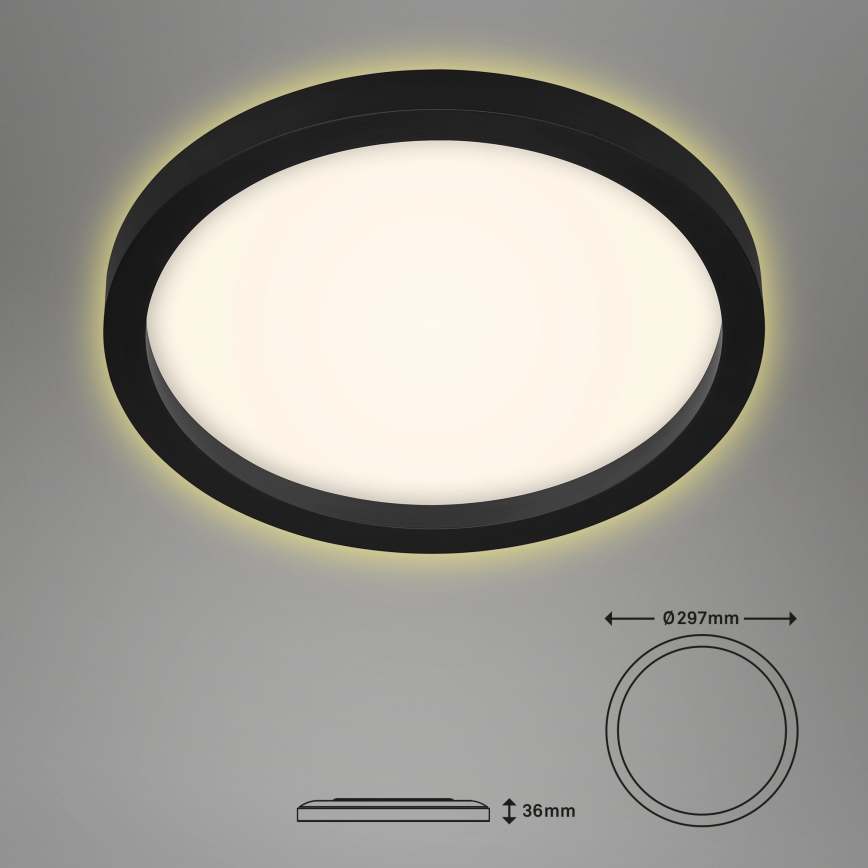 Briloner 7361-015 - Світлодіодний стельовий світильник CADRE LED/18W/230V діаметр 29,7 cm чорний