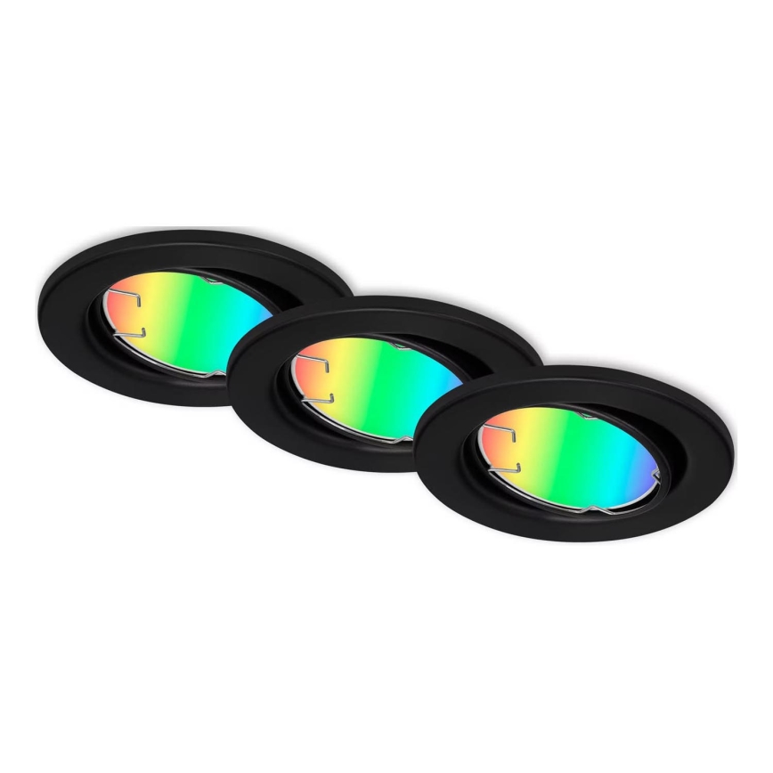 Briloner 7373-035 - НАБІР 3x LED RGB Стельовий вбудований світильник з регулюванням яскравості LED/4,9W/230V Wi-Fi Tuya + пульт дистанційного керування