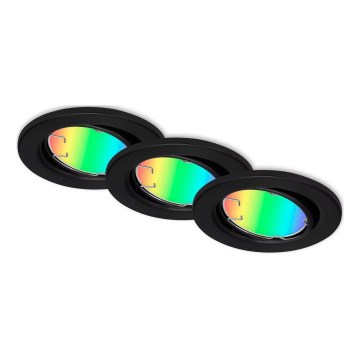 Briloner 7373-035 - НАБОР 3x Светодиодный встроенный RGB-светильник с регулированием яркости LED/4,9W/230V Wi-Fi Tuya + дистанционное управление