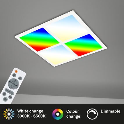 Briloner 7387-016 - Стельовий RGBW-світильник з регулюванням яскравості LED/24W/230V 3000-6500K + пульт дистанційного керування