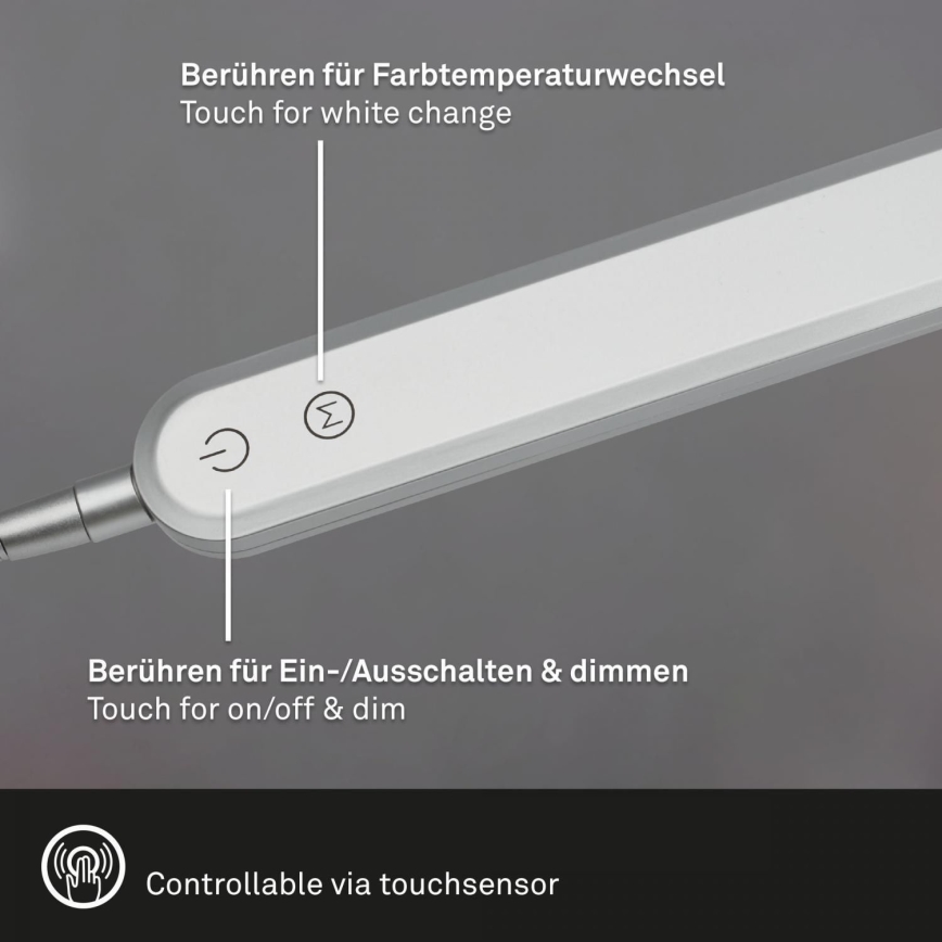 Briloner 7389-014 - Настільна гнучка сенсорна LED лампа з регулюванням яскравості SERVO LED/8W/230V 3000/4000/6500K
