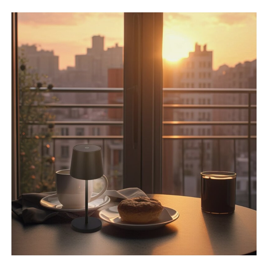 Briloner 7423015 - Світлодіодна регульована заряджувана зовнішня настільна лампа LED/2,6W/5V IP44 2000 мАг чорна