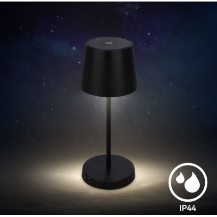 Briloner 7423015 - LED Акумуляторна вулична настільна лампа з регулюванням яскравості LED/2,6W/5V IP44 чорний