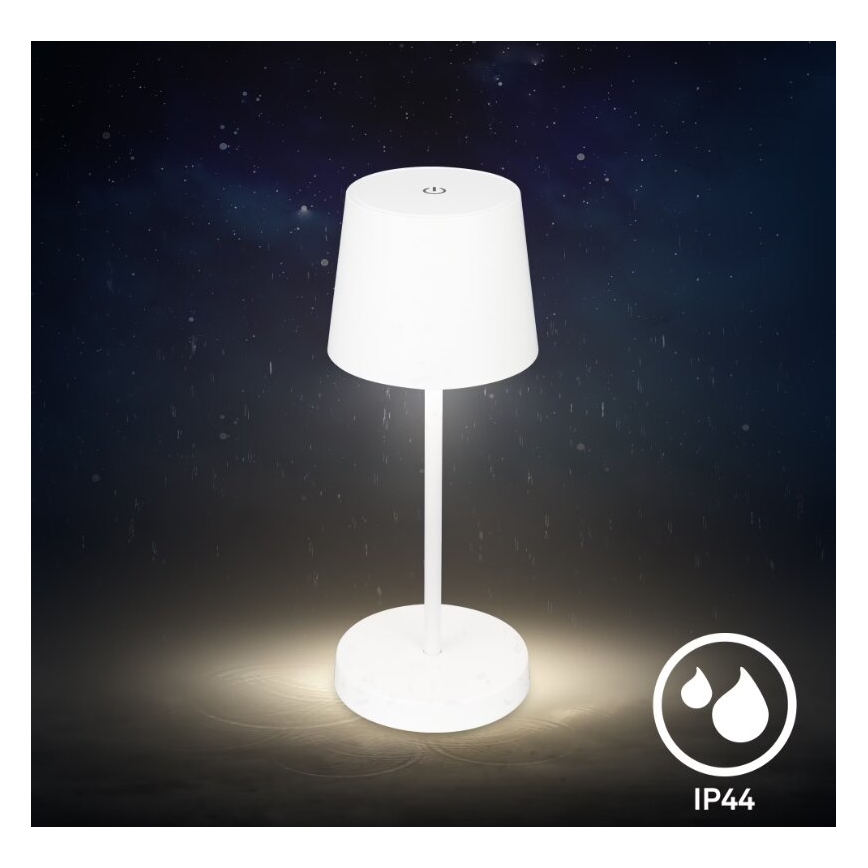 Briloner 7423016 - LED Акумуляторна вулична настільна лампа з регулюванням яскравості LED/2,6W/5V IP44 білий