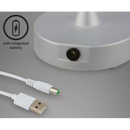 Briloner 7445-014 - LED Акумуляторна вулична сенсорна настільна лампа з регулюванням яскравості LED/3W/5V IP44