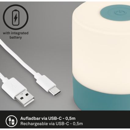 Briloner 7461010 - LED Акумуляторна вулична настільна лампа з регулюванням яскравості LED/2W/5V IP44 синій