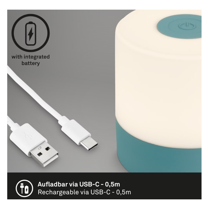 Briloner 7461010 - LED Акумуляторна вулична настільна лампа з регулюванням яскравості LED/2W/5V IP44 синій