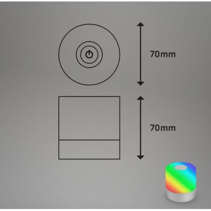 Briloner 7462014 - LED RGB Акумуляторна вулична настільна лампа LED/1,5W/5V IP44 матовий хром