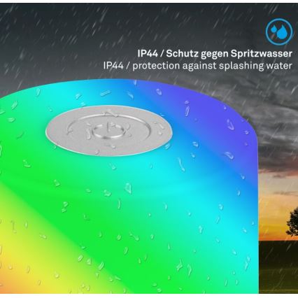 Briloner 7462014 - LED RGB зарядна зовнішня настільна лампа LED/1,5 Вт/5 В IP44 1200 мАг матовий хром