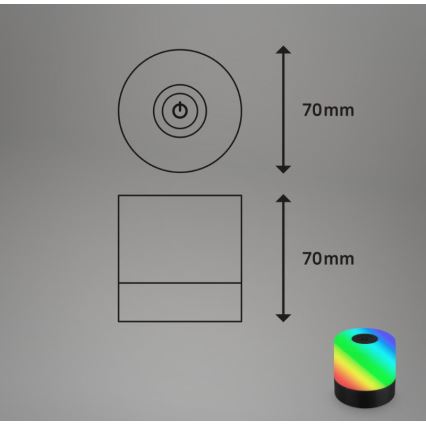 Briloner 7462015 - LED RGB Акумуляторна вулична настільна лампа LED/1,5W/5V IP44 чорний
