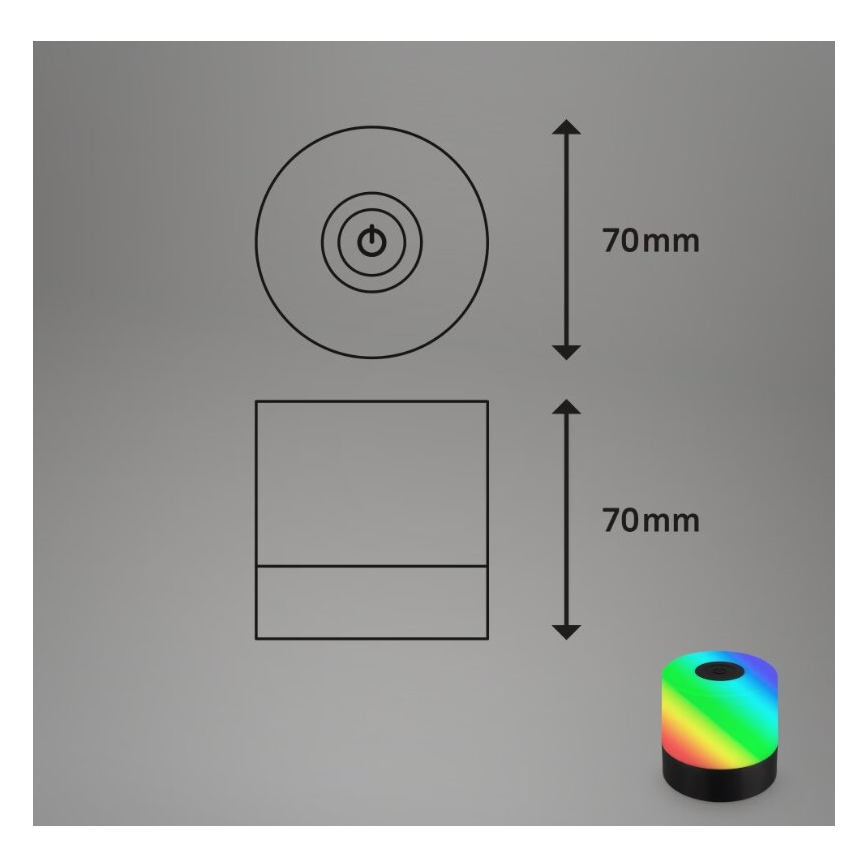 Briloner 7462015 - LED RGB Акумуляторна вулична настільна лампа LED/1,5W/5V IP44 чорний
