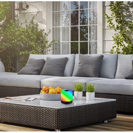 Briloner 7462015 - Светодиодный RGB аккумуляторный уличный настольный светильник LED/1,5 Вт/5В IP44 1200 мАч черный