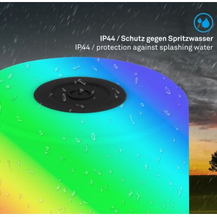 Briloner 7462015 - Светодиодный RGB аккумуляторный уличный настольный светильник LED/1,5 Вт/5В IP44 1200 мАч черный