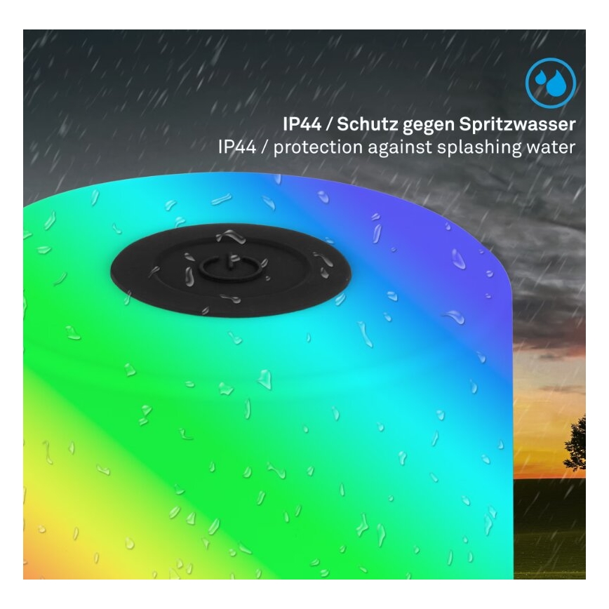 Briloner 7462015 - Светодиодный RGB аккумуляторный уличный настольный светильник LED/1,5 Вт/5В IP44 1200 мАч черный