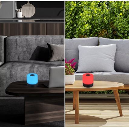 Briloner 7462015 - Светодиодный RGB аккумуляторный уличный настольный светильник LED/1,5 Вт/5В IP44 1200 мАч черный