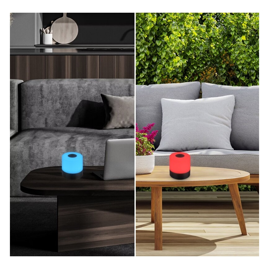 Briloner 7462015 - Светодиодный RGB аккумуляторный уличный настольный светильник LED/1,5 Вт/5В IP44 1200 мАч черный