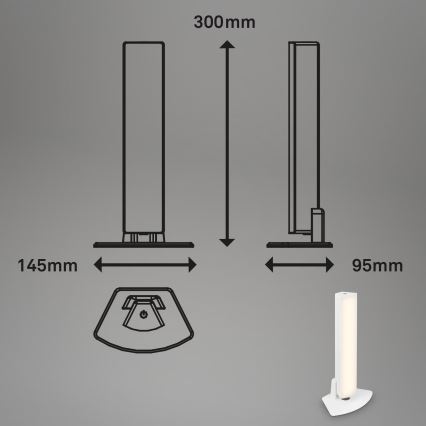 Briloner 7474-016 - LED Сенсорна акумуляторна вулична настільна лампа з регулюванням яскравості 2в1 LED/7W/5V 2x2200 mAh USB 3000K IP44 білий