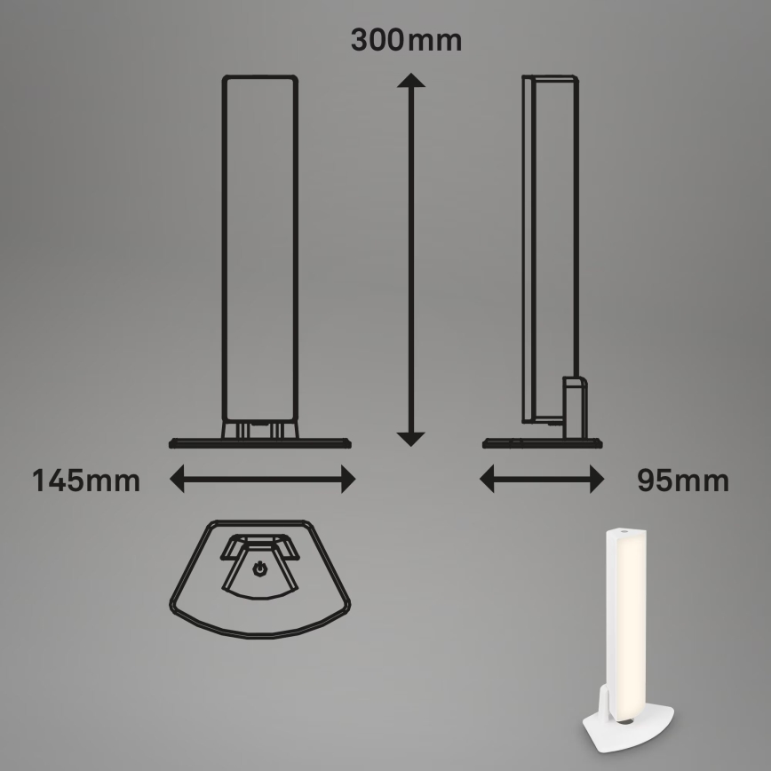 Briloner 7474-016 - LED Сенсорна акумуляторна вулична настільна лампа з регулюванням яскравості 2в1 LED/7W/5V 2x2200 mAh USB 3000K IP44 білий
