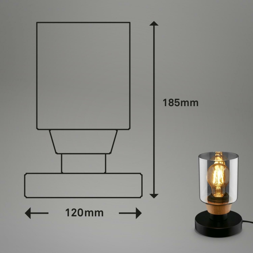 Briloner 7486015 - Настільна лампа 1xE27/10W/230V чорний