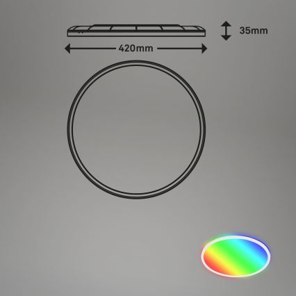 Briloner 7494016 - LED RGBW диммируемый потолочный светильник SMART LED/22 Вт/230 В 4000 К Ø 42 см Wi‑Fi Tuya + пульт дистанционного управления