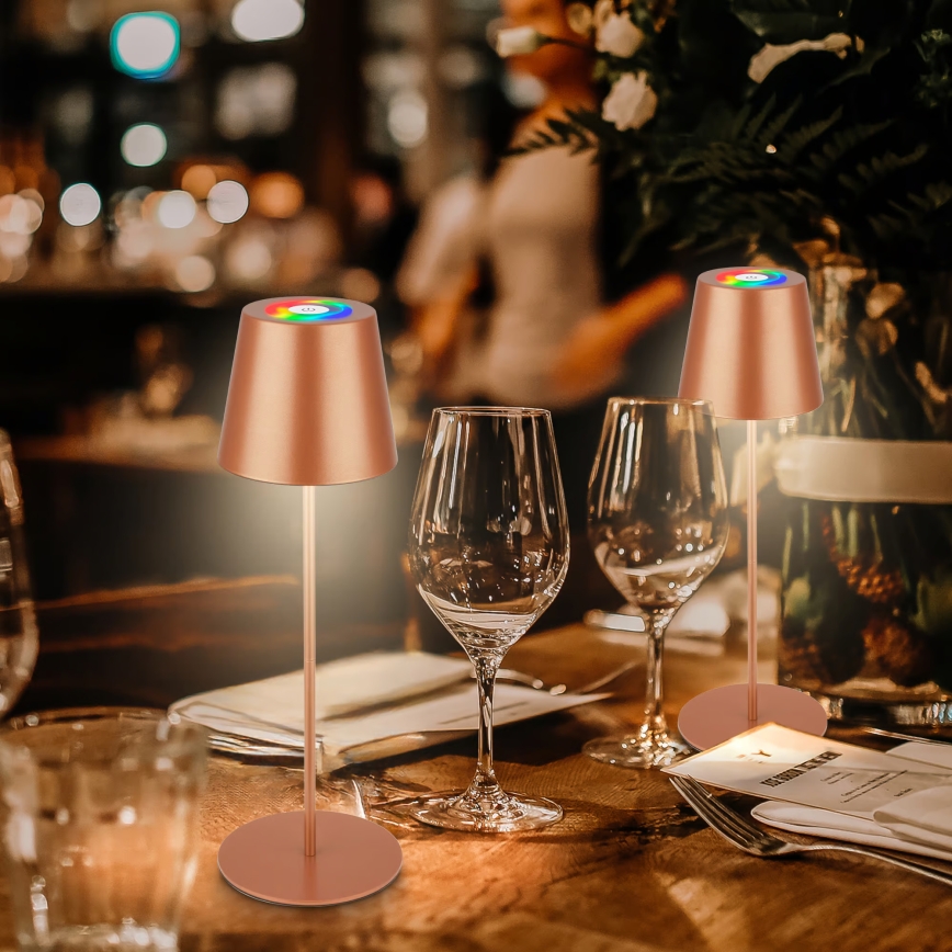 Briloner 7510013 - LED RGBW диммируемая перезаряжаемая уличная настольная лампа CALIDA LED/2,5W/5V IP44 1200 mAh бронзовая