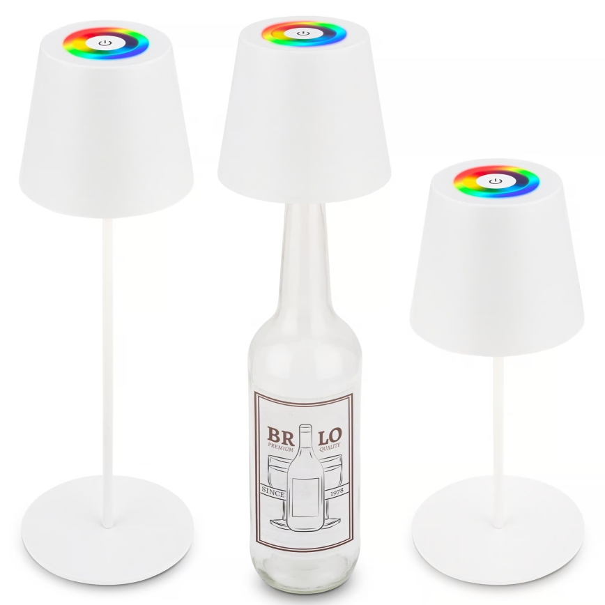 Briloner 7510016 - LED RGBW диммируемая уличная перезаряжаемая настольная лампа CALIDA LED/2,5 Вт/5 В IP44 1200 мА·ч белая
