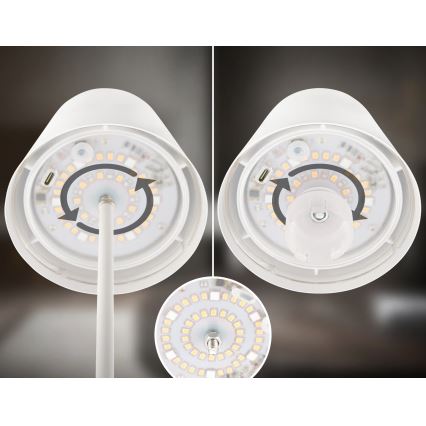 Briloner 7510016 - LED RGBW зовнішня акумуляторна настільна лампа CALIDA зі змінною яскравістю LED/2,5W/5V IP44 1200 mAh біла