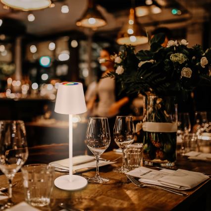 Briloner 7517016 - LED RGBW з регулюванням яскравості, перезаряджувана зовнішня настільна лампа CILANO LED/3W/5V IP44 2000 mAh біла