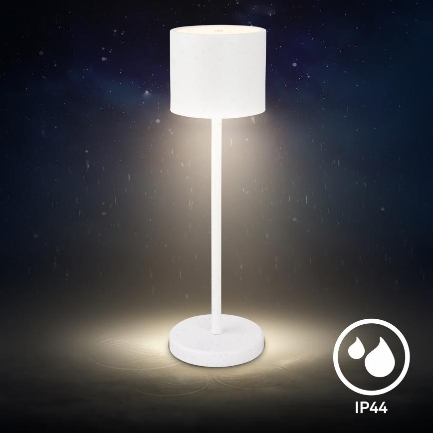 Briloner 7521016 - LED акумуляторна настільна лампа для вулиці SIGO, з регулюванням яскравості, LED/2,5W/5V IP44 2600 mAh біла