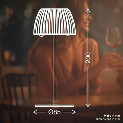 Briloner 7552-011 - MINI LED перезаряджувана сенсорна настільна зовнішня лампа з регулюванням яскравості, 1,5W/5V, IP44, 1800 mAh, бежева