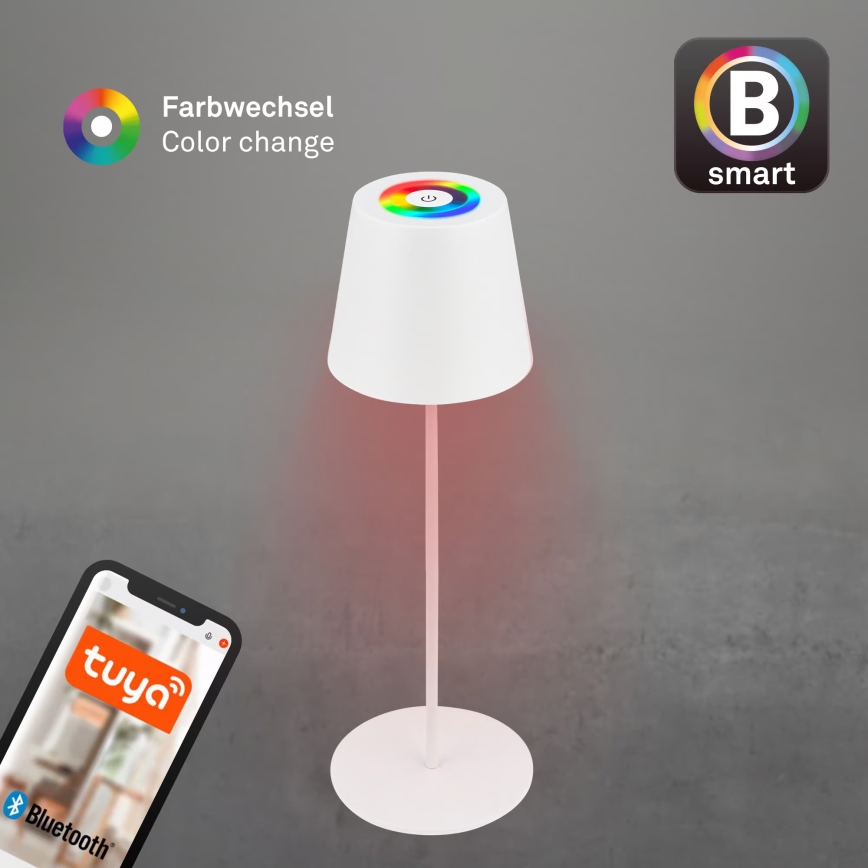 Briloner 7559016 - LED RGB перезаряджувана зовнішня настільна лампа COLORIS з регульованою яскравістю LED/3,5W/5V IP44 2000 mAh Wi-Fi Tuya