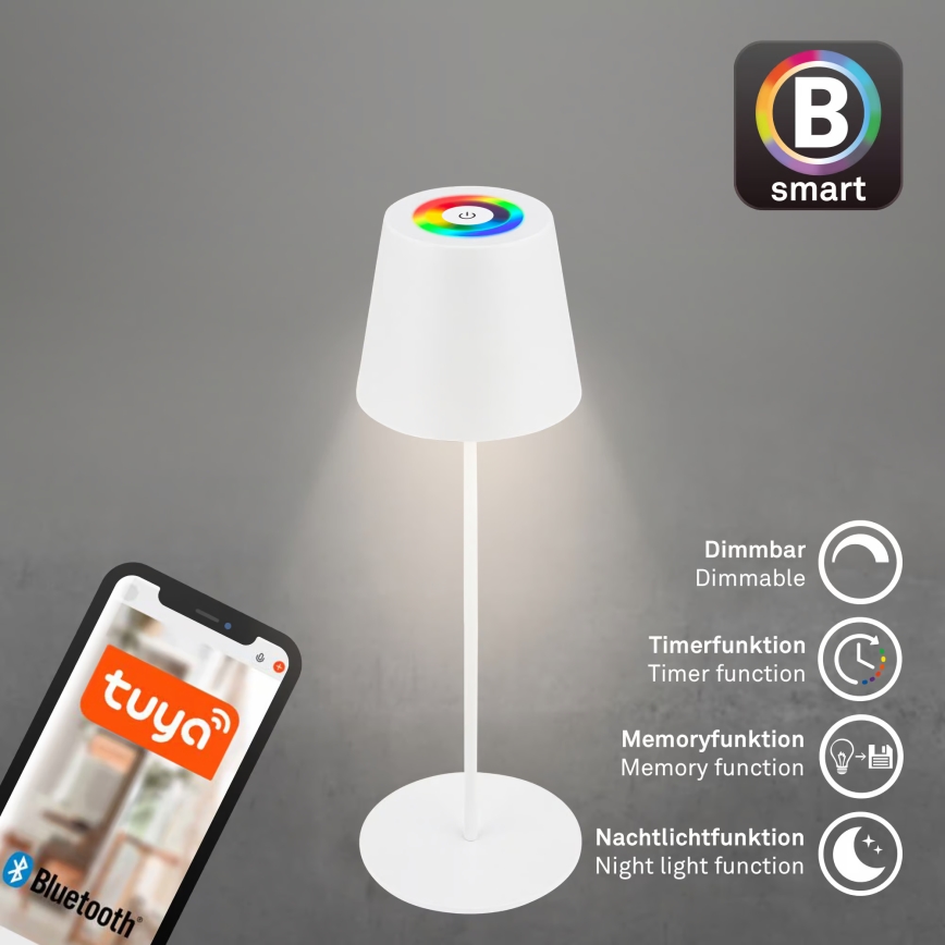 Briloner 7559016 - LED RGB диммируемая аккумуляторная уличная настольная лампа COLORIS LED/3,5W/5V IP44 2000 mAh Wi-Fi Tuya