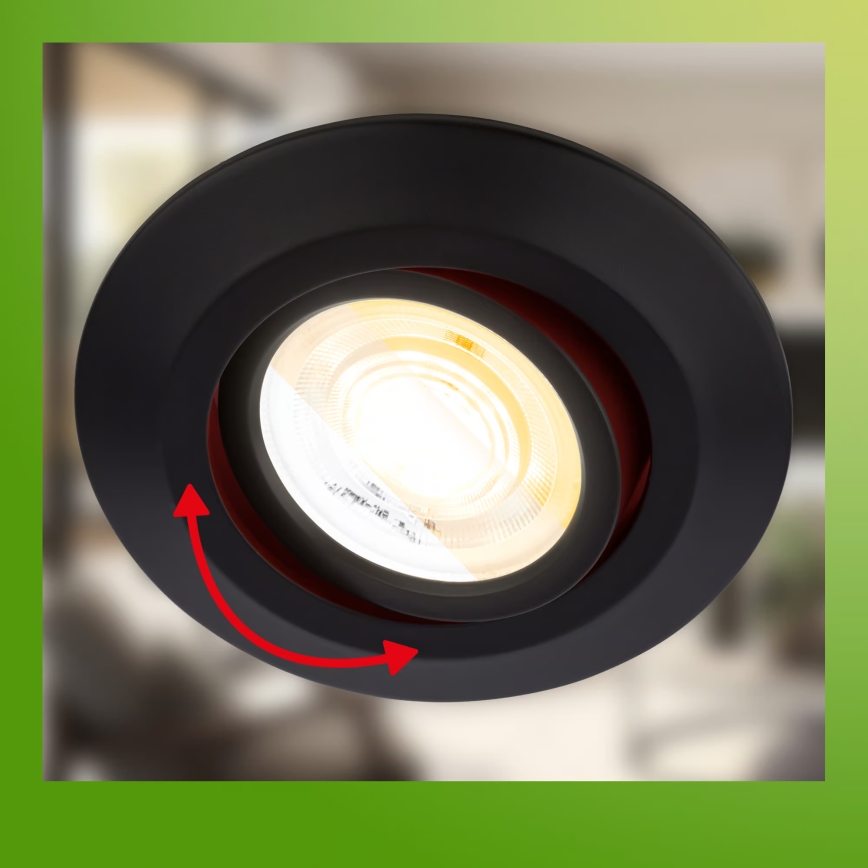 Briloner 7586035 - НАБІР 3 шт. LED точкових стельових світильників для ванної KLIRA LED/4,9W/230V 2500/3000/4000K IP23 чорний