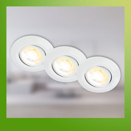 Briloner 7586036 - НАБОР из 3 LED встраиваемых потолочных светильников для ванной KLIRA LED/4,9W/230V 2500/3000/4000K IP23 белые