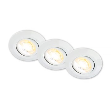 Briloner 7586036 - Комплект з 3 LED вбудованих стельових світильників для ванної кімнати KLIRA LED/4,9W/230V 2500/3000/4000K IP23 білий
