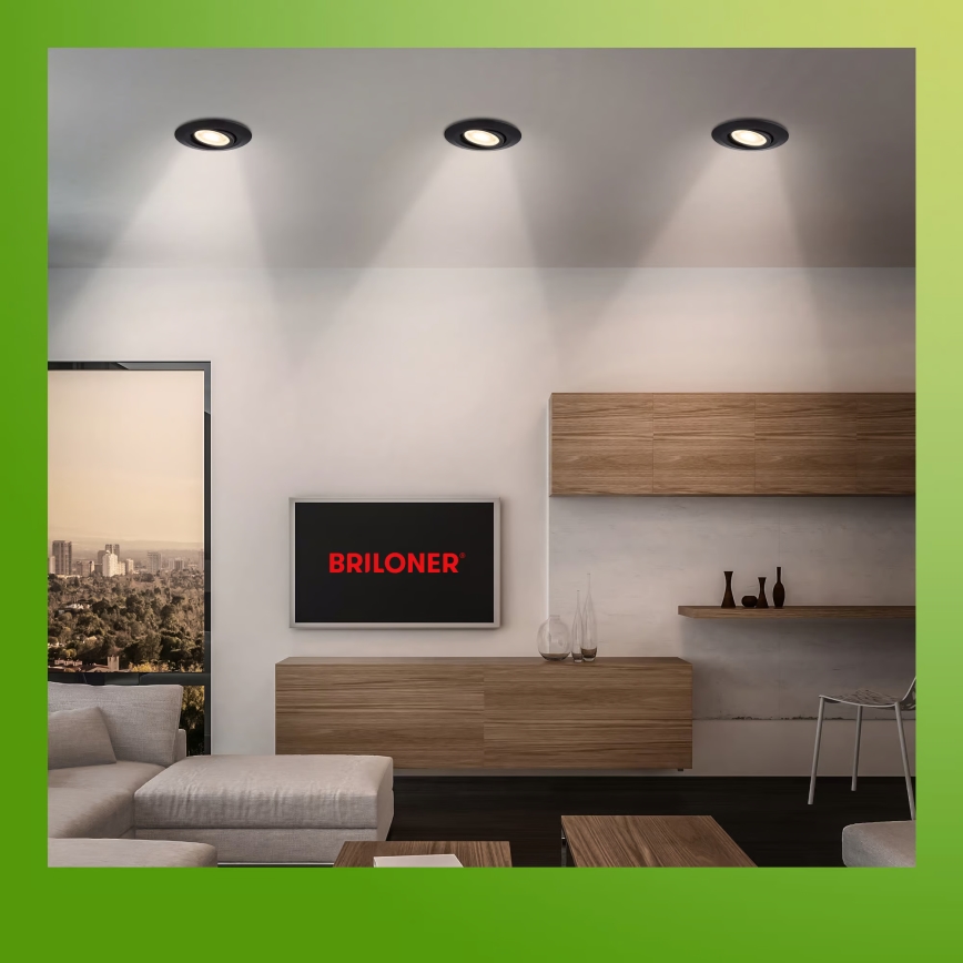 Briloner 7587035 - НАБІР 3x вбудованих світильників для ванної кімнати KLIRA LED, з регулюванням яскравості (димовані) /4,9W/230V 2500/3000/4000K IP23 чорний
