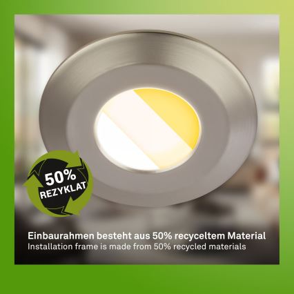 Briloner 7588032 - Набір 3x LED вбудованих стельових світильників для ванної KLIRA LED/4,9W/230V 2500/3000/4000K IP44 матовий хром