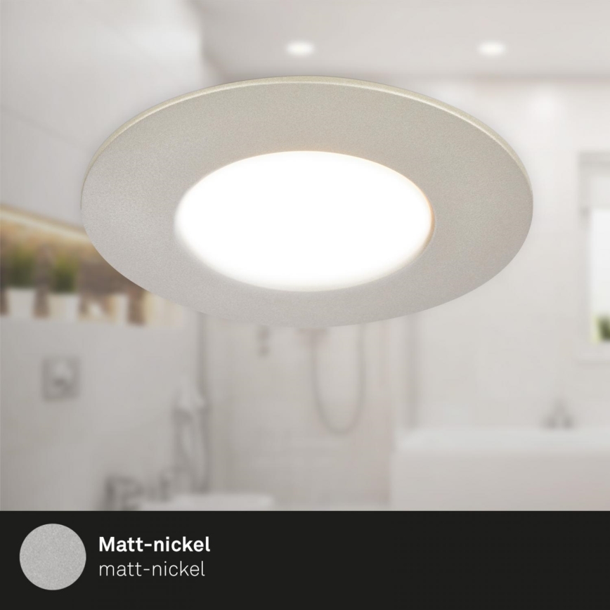 Briloner 7598032 - НАБОР 3x Светодиодный встроенный светильник для ванной комнаты LED/4,9W/230V IP44 2700/4000/6500K матовый хром