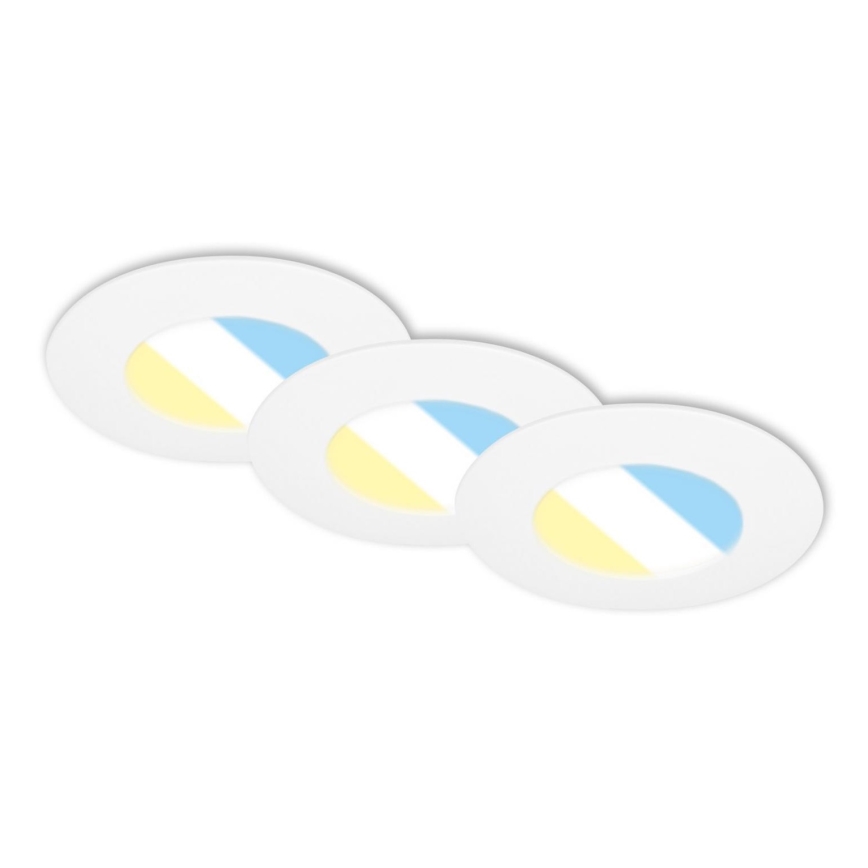 Briloner 7598036 - НАБІР 3x Вбудований стельовий LED світильник для ванної LED/4,9W/230V IP44 2700/4000/6500K білий