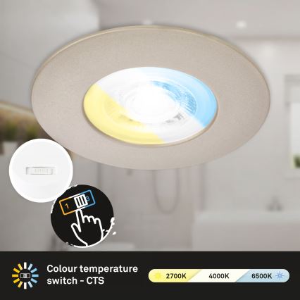 Briloner 7605032 - Набір із 3 LED вбудованих світильників для ванної кімнати LED/4,9 Вт/230 В 2700/4000/6500 К IP44 матовий хром