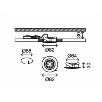 Briloner 8309-019 - Светодиодный встроенный светильник для ванной с регулированием яркости LED/5W/230V IP23