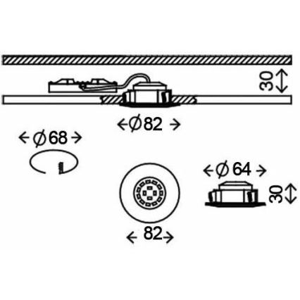 Briloner 8312-019 - Встроенный светильник для ванной комнаты LED/5W/230V IP23