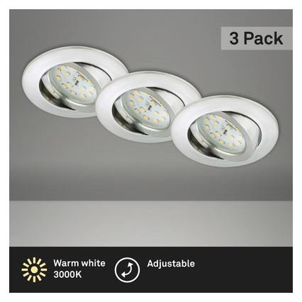 Briloner 8312-039 - НАБІР 3x Вбудований стельовий LED світильник для ванної LED/5W/230V IP23