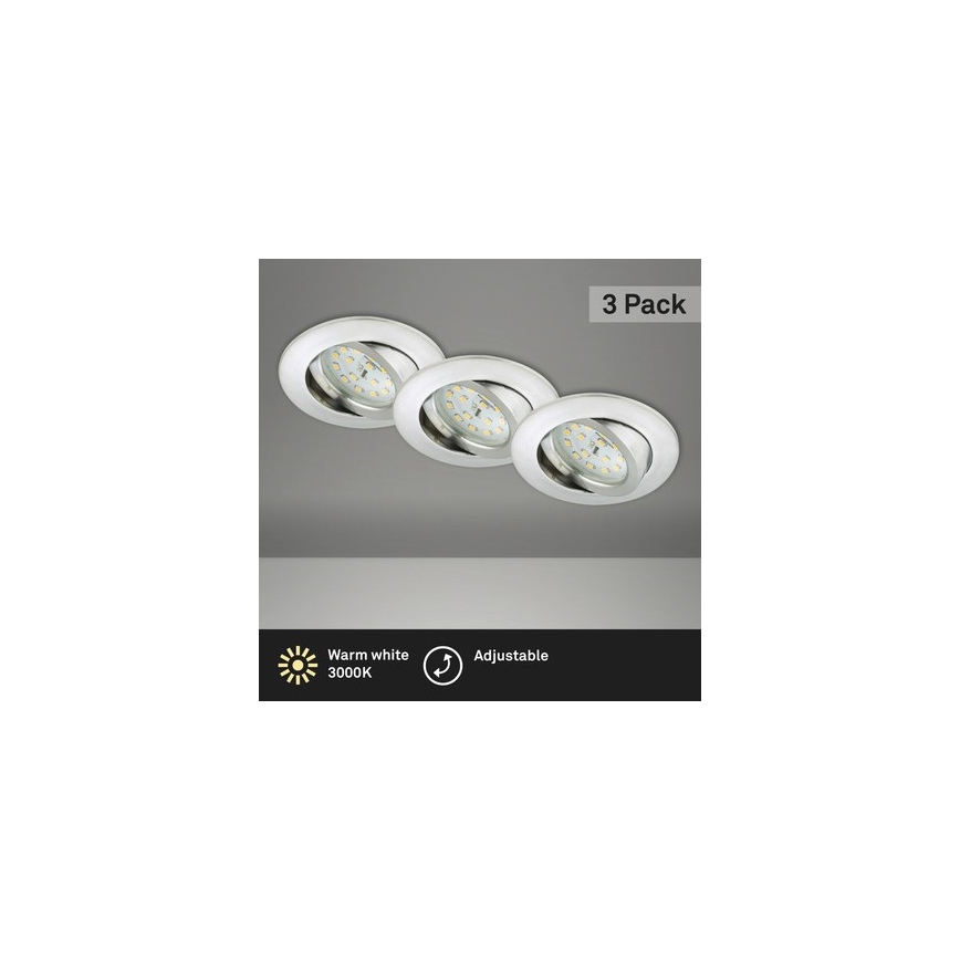 Briloner 8312-039 - НАБІР 3x Вбудований стельовий LED світильник для ванної LED/5W/230V IP23