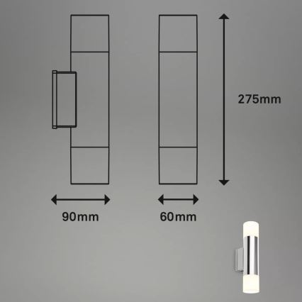 Briloner - LED настенный светильник для ванной комнаты 2xGU10/4,8W/230V IP44 3000K глянцевый хром